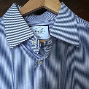 Charles Tyrwhitt cobalt striped shirt